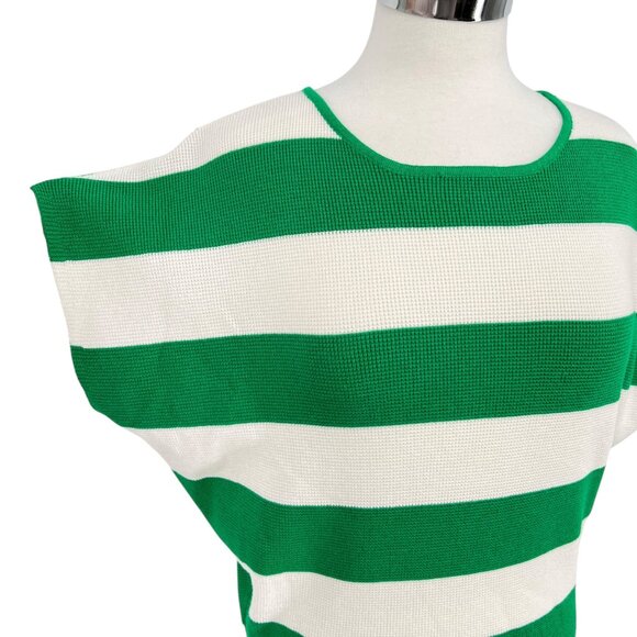 Cyrus Striped Sleeveless Knit Sweater Top White Green Size Small - Picture 4 of 8